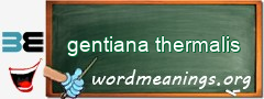 WordMeaning blackboard for gentiana thermalis